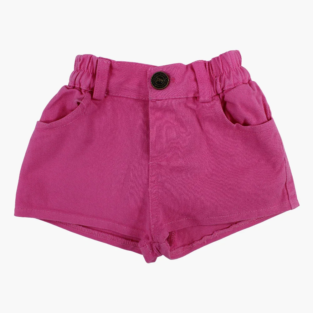 Baby Girls Gabardine Shorts – Fuchsia