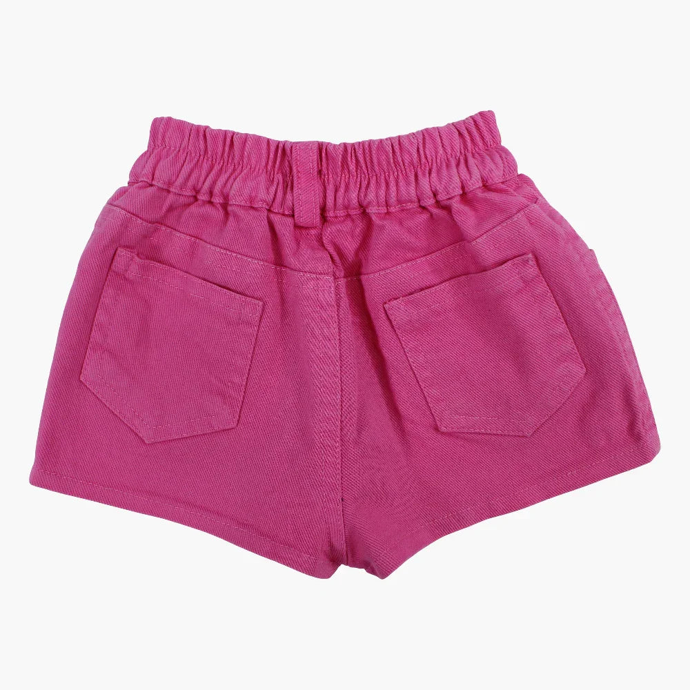Baby Girls Gabardine Shorts – Fuchsia