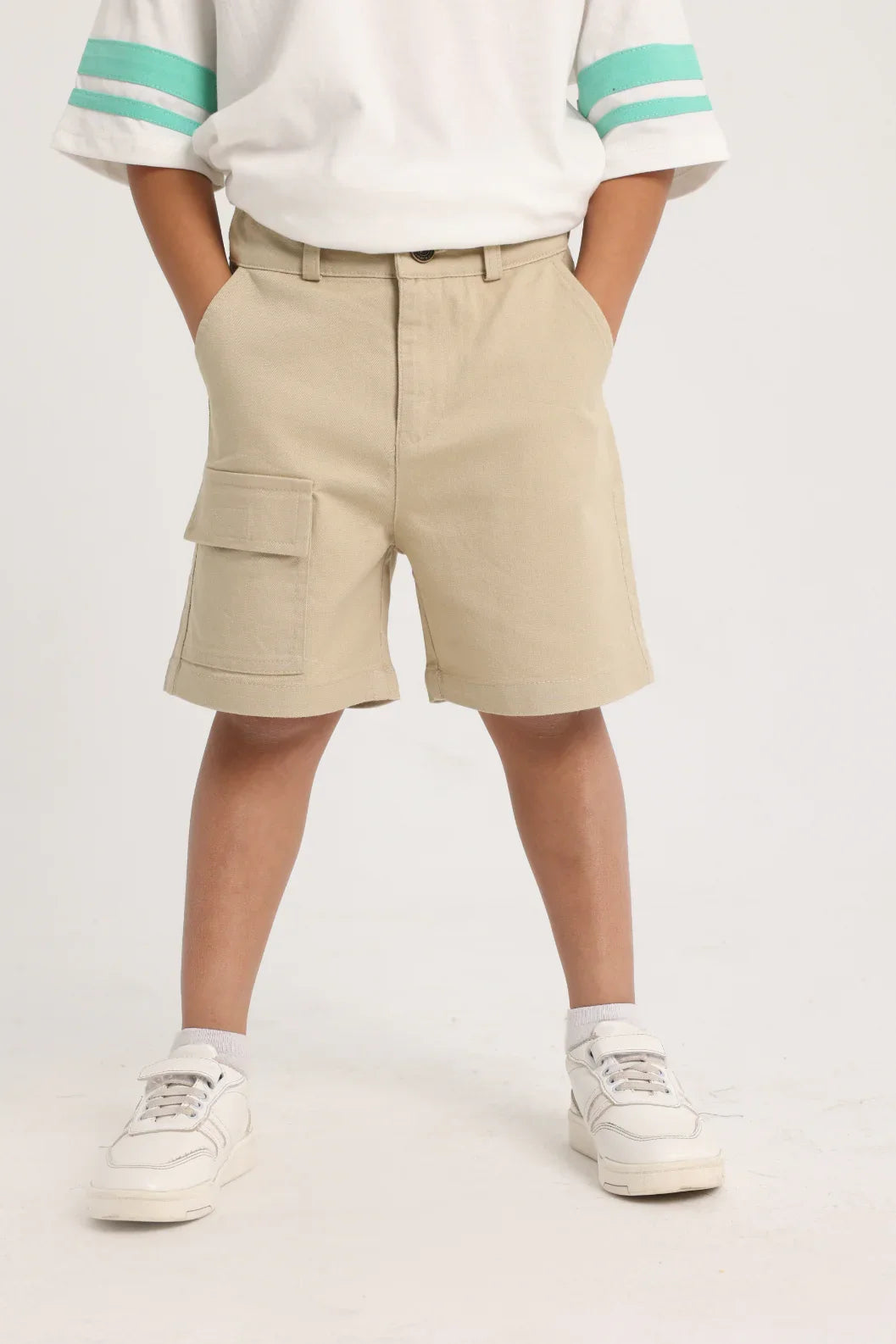 Boys Gabardine Shorts – Beige