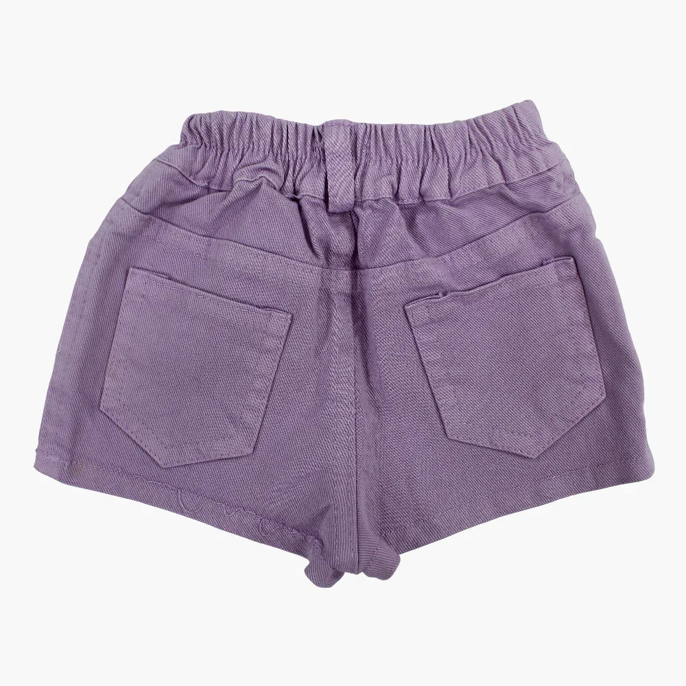 Baby Girls Gabardine Shorts – Purple