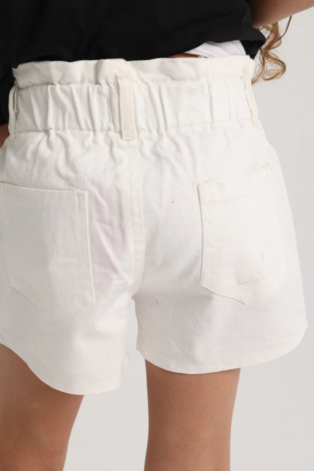 Girls Gabardine Shorts – Offwhite