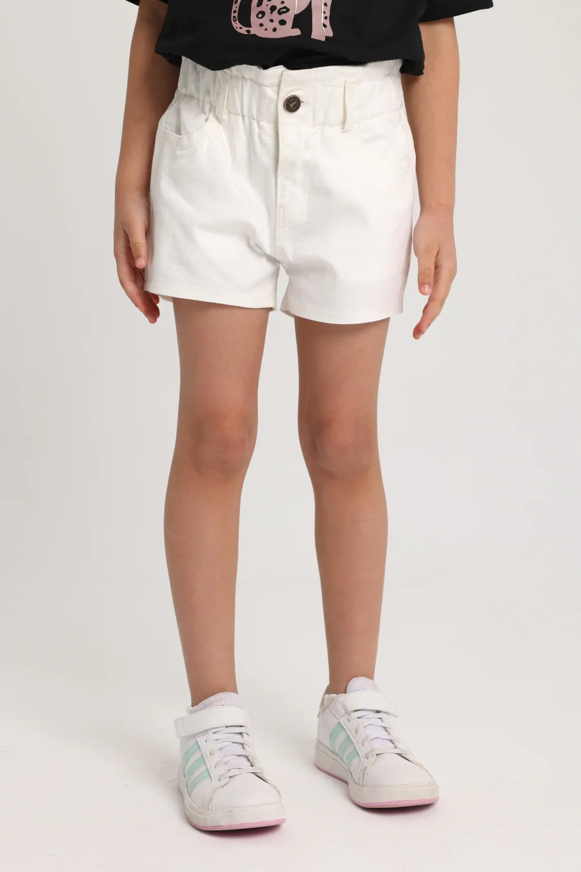 Girls Gabardine Shorts – Offwhite