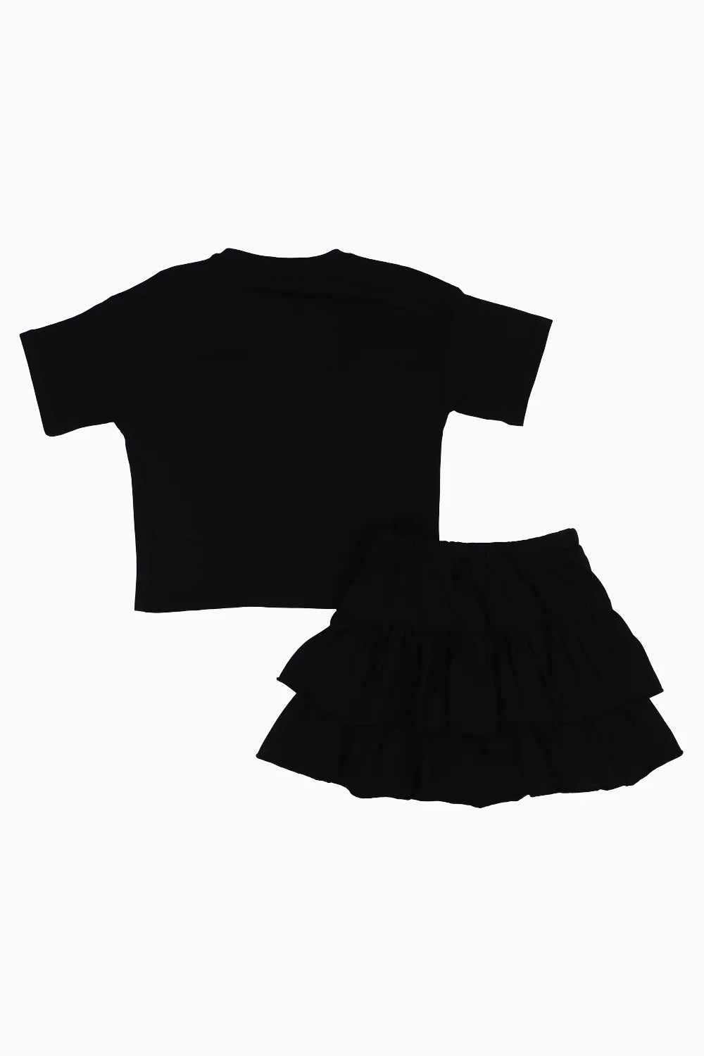 Girls Cotton Outfit Set – Black
