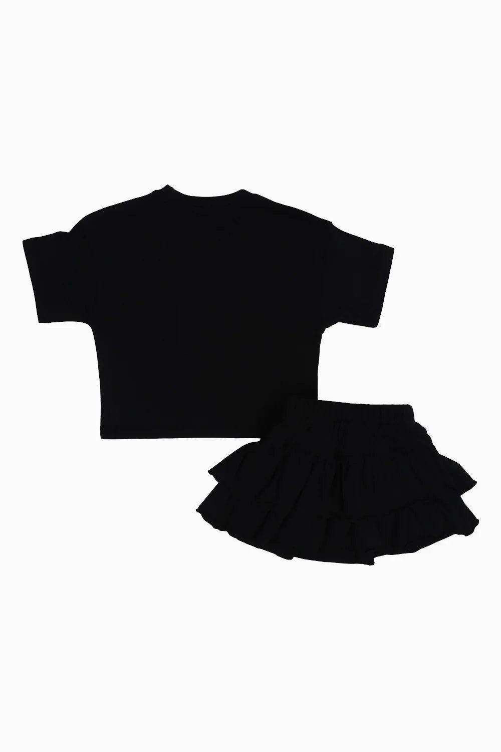 Baby Girls Cotton 2-Piece Outfit Set – Black