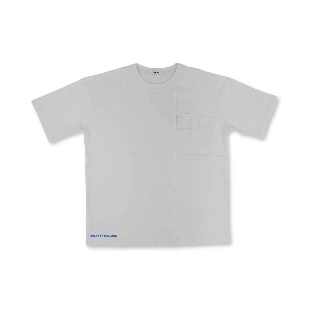 Teens Cotton T-Shirt – Off-White "Only Fun Moments" Print