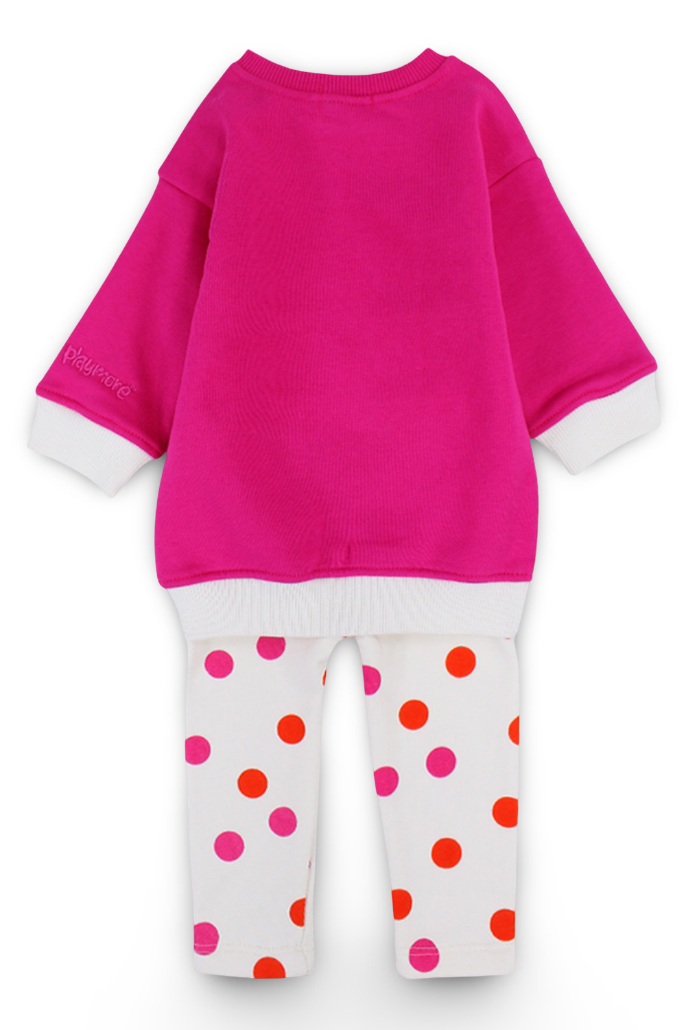 Baby Girls Cotton 2-Piece Outfit Set – Off-White & Fuchsia with "Little Miss Sunshine" Print
