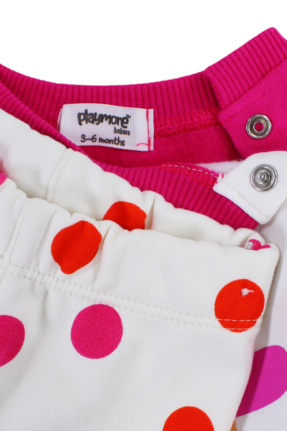 Baby Girls Cotton 2-Piece Outfit Set – Off-White & Fuchsia with "Little Miss Sunshine" Print