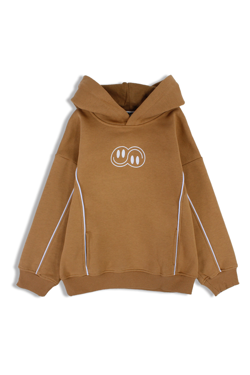 Boys Cotton Hoodie – Camel with "Jumping Mode On" Print