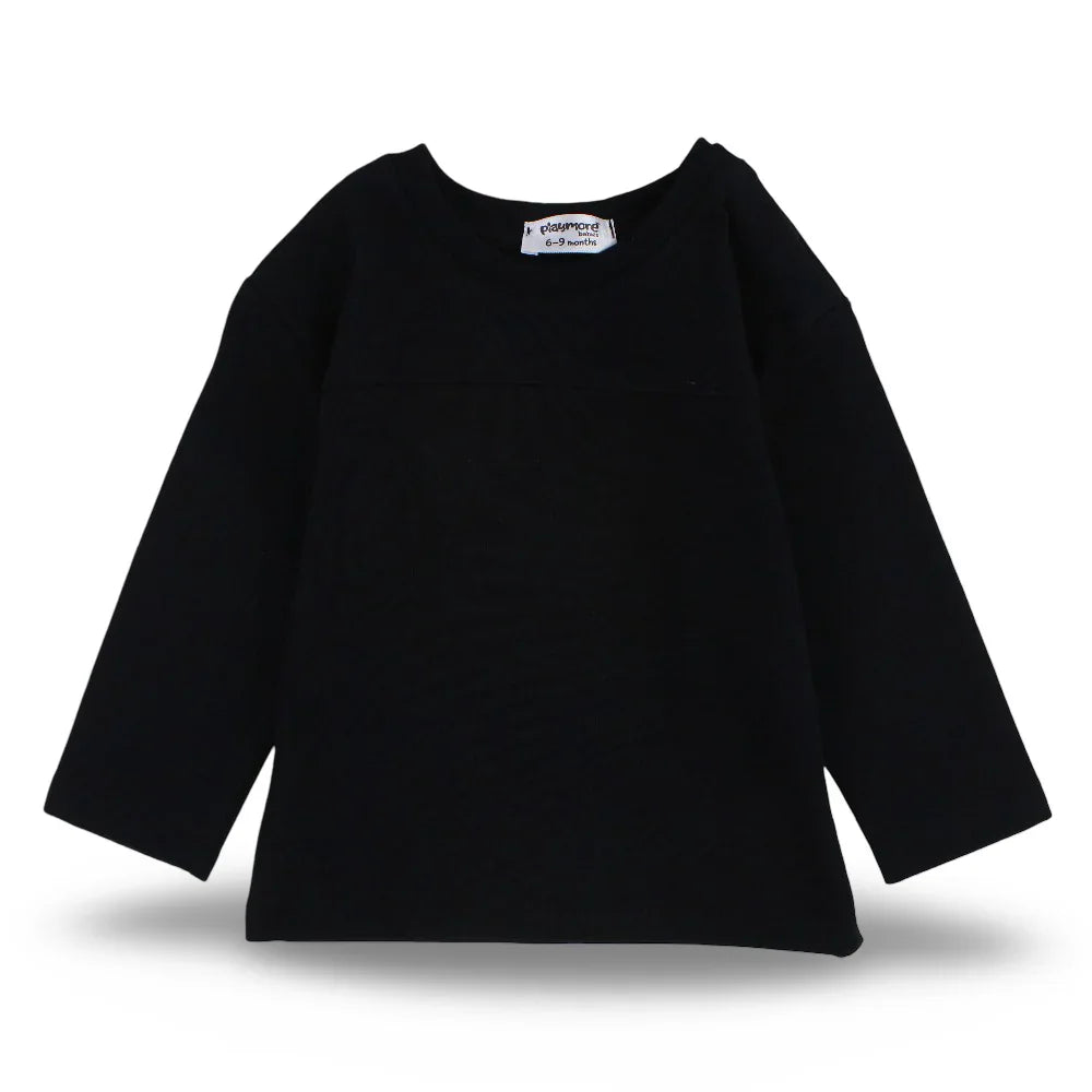 Unisex Baby Cotton T-Shirt – Black with Playmore Print - Clothing