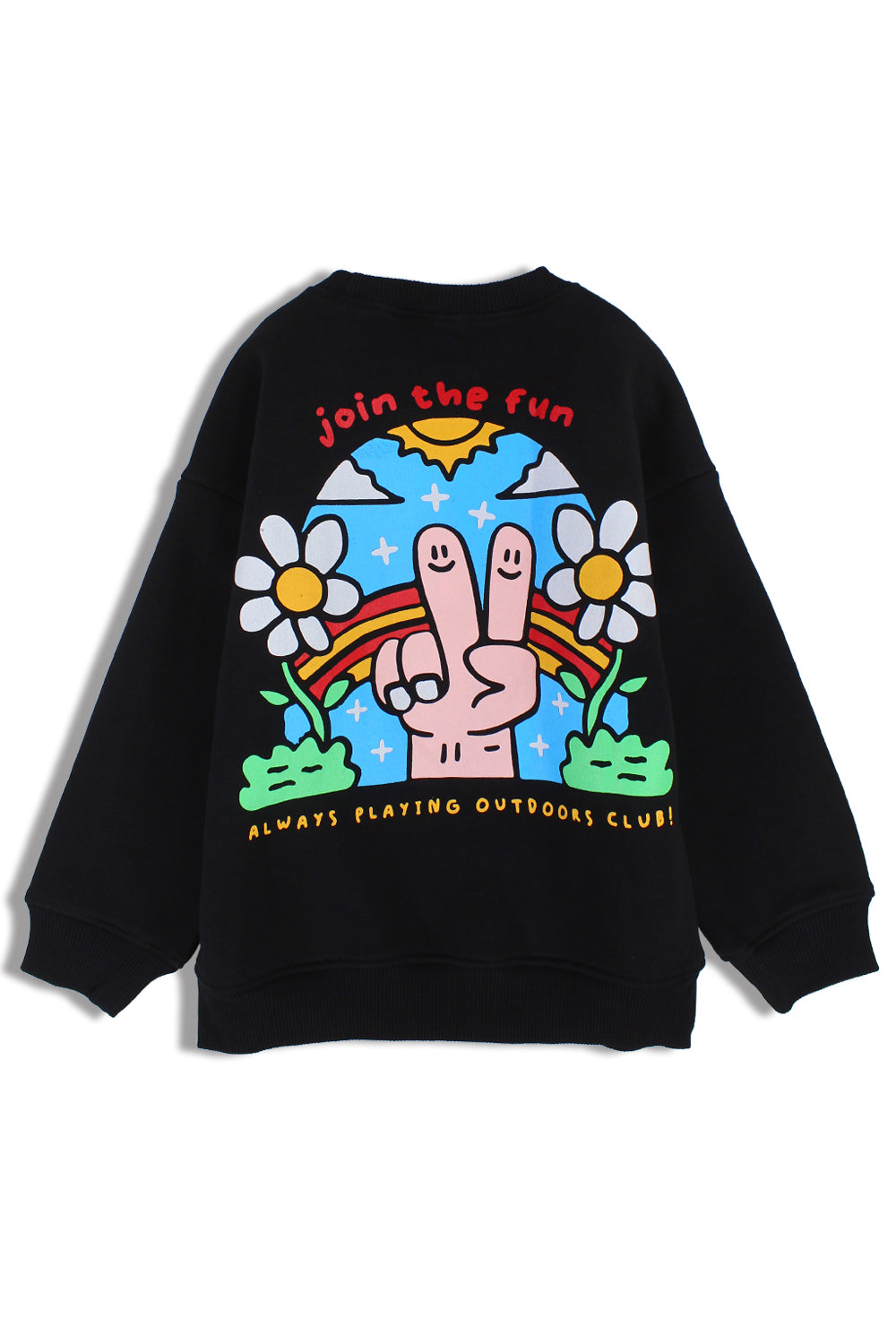 Boys Cotton Sweatshirt – Black with "Join The Fun" Print