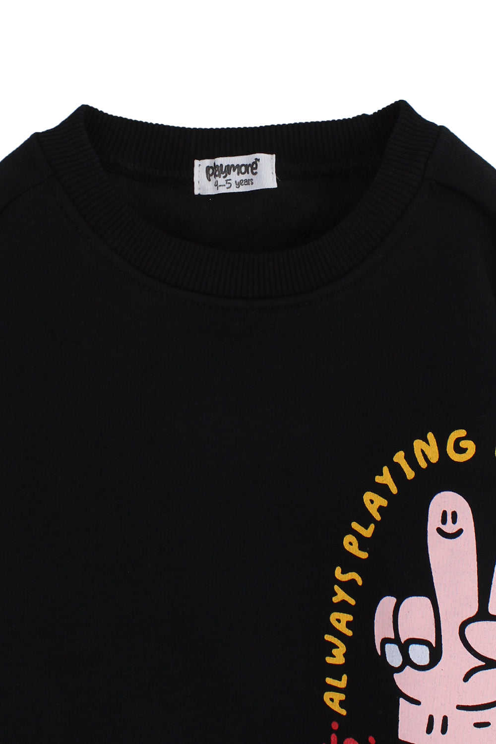 Boys Cotton Sweatshirt – Black with "Join The Fun" Print