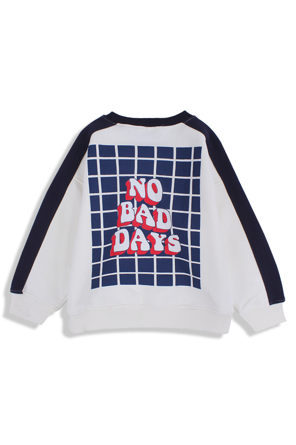 Boys Cotton Sweatshirt – Off-White with "No Bad Days" Print