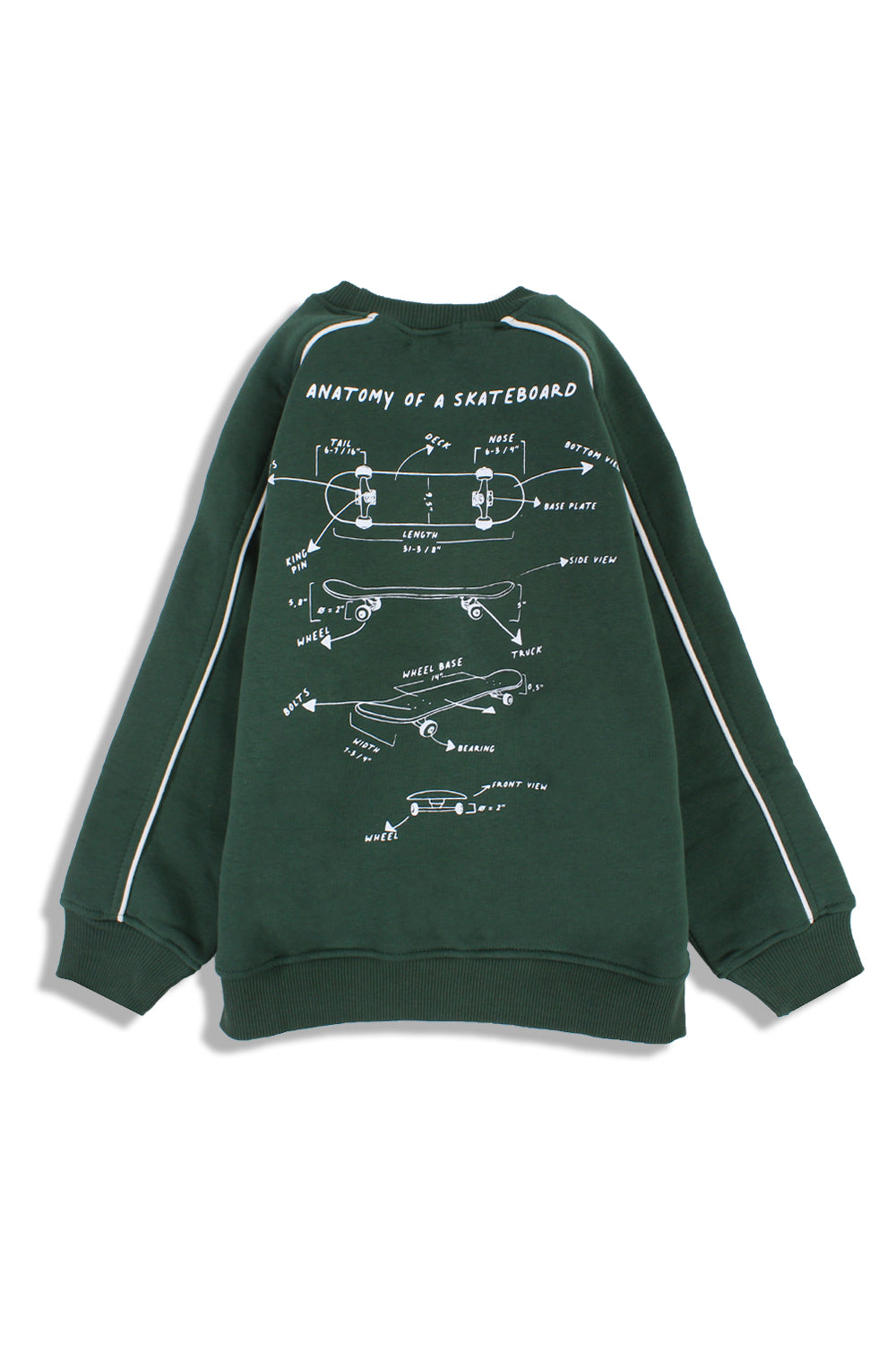 Unisex Cotton Sweatshirt – Olive with "Get Bored Skateboard" Print