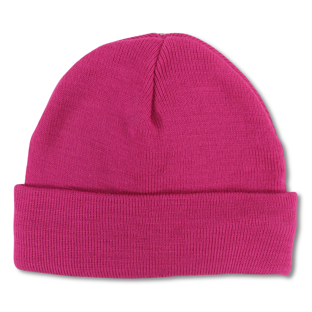 Unisex Wool Ice Cap – Fuchsia with Triple Smiley Joy