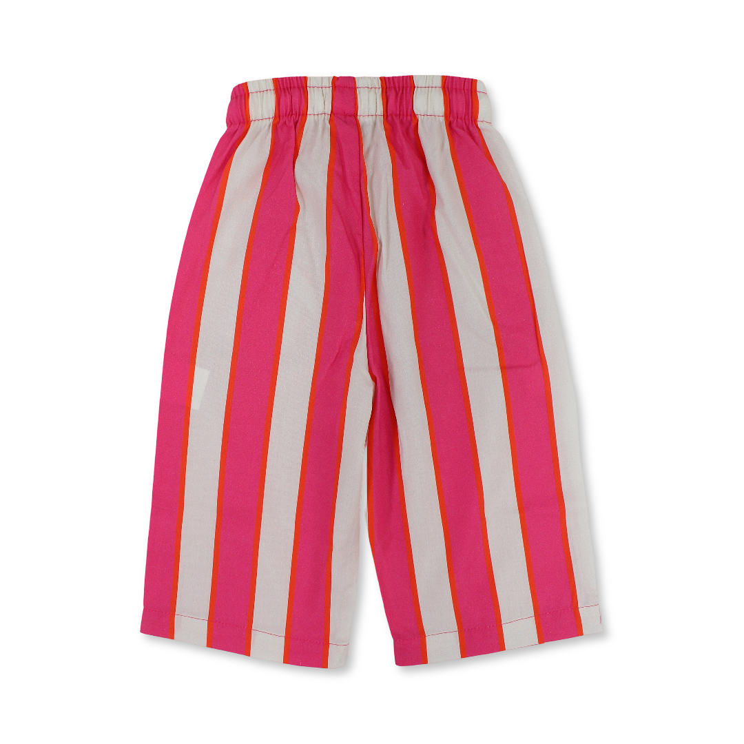 Baby Girls Cotton Pants – Fuchsia & Off-White ( cotton )