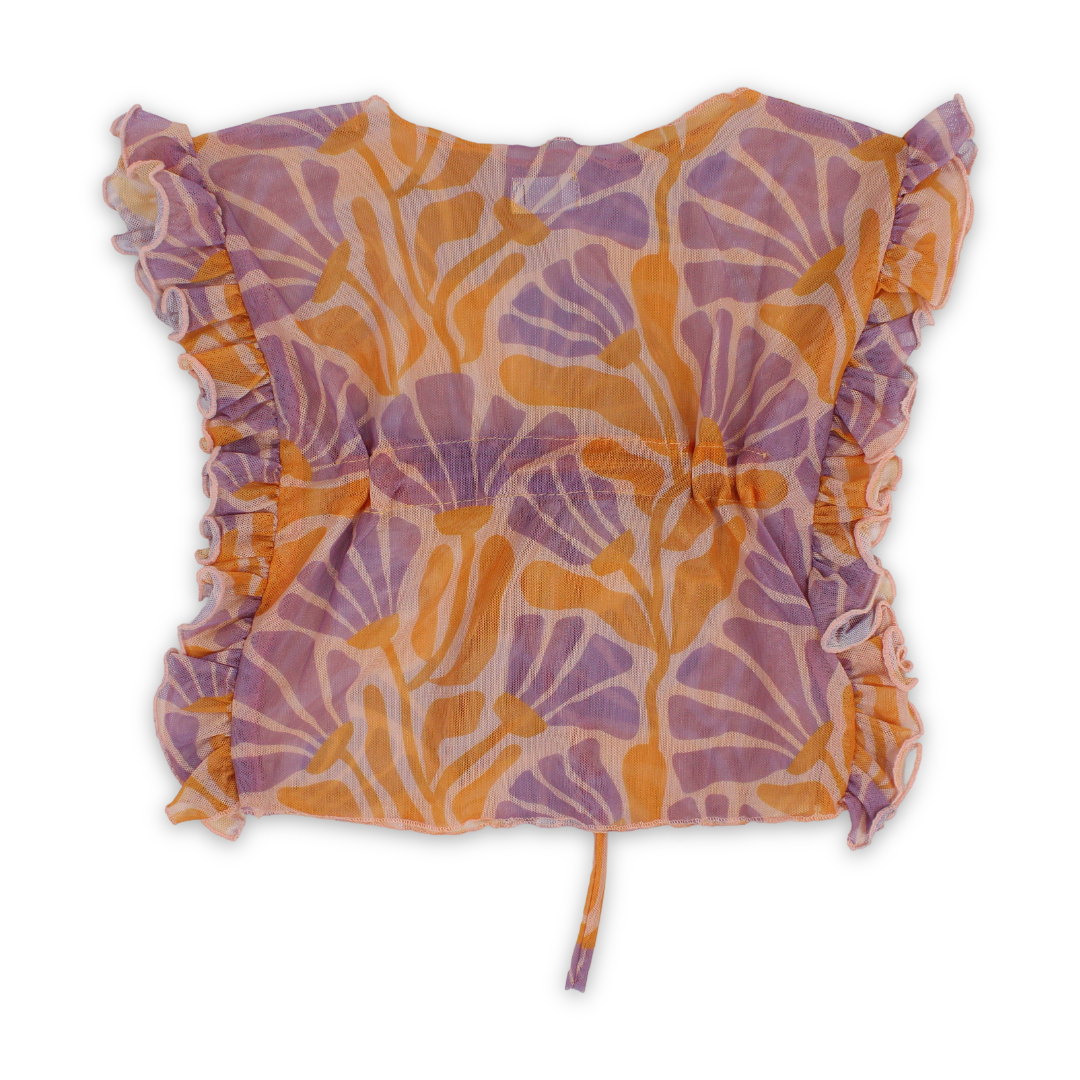 Baby Girls Tulle Cover-Up – Salmon Printed