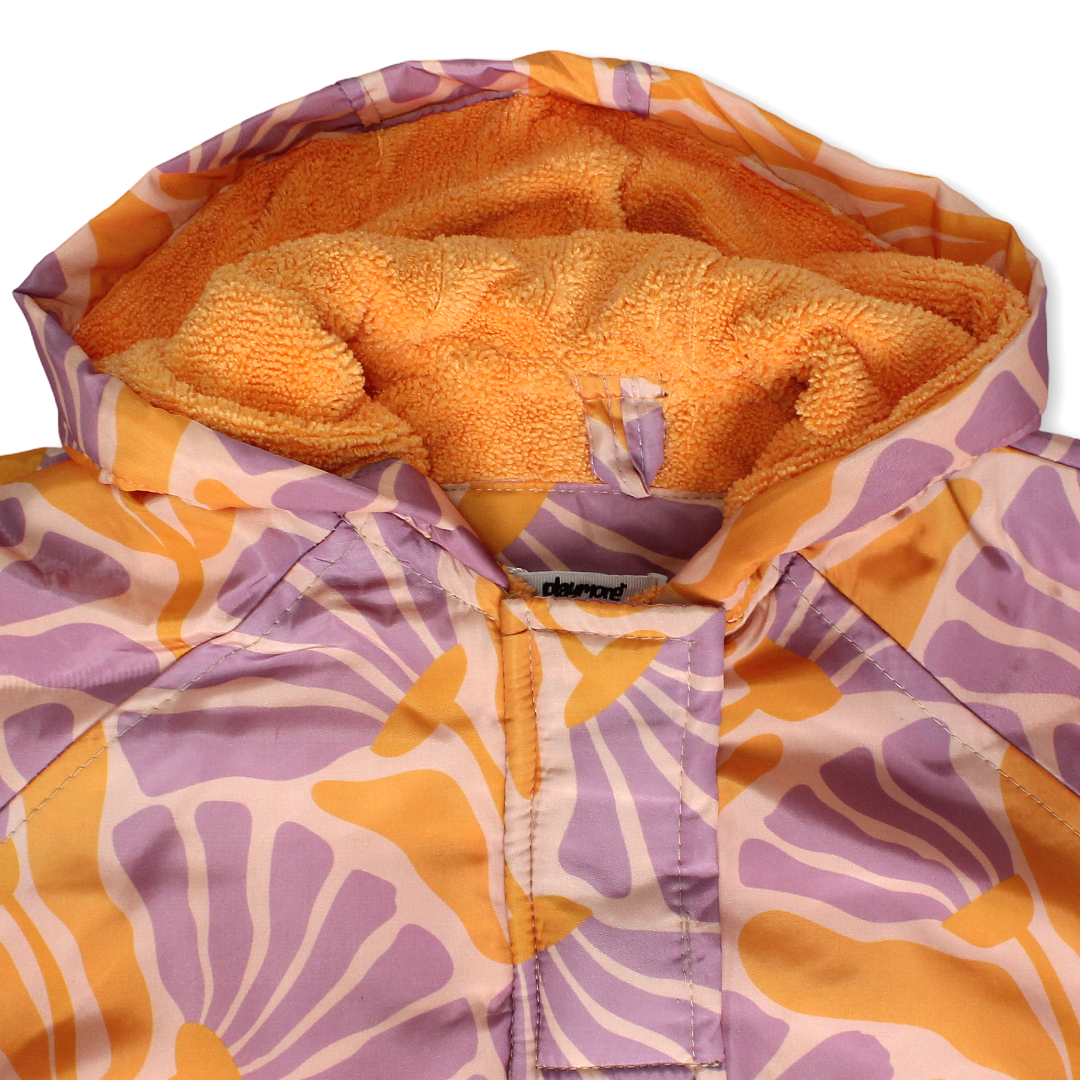 Baby Girls Waterproof Poncho – Orange & Purple
