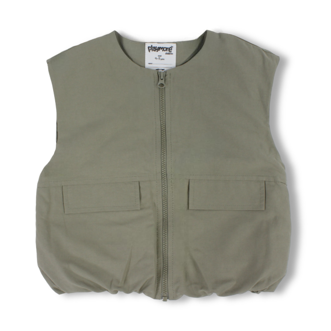 Boys Gabardine Sleeveless Vest – Olive