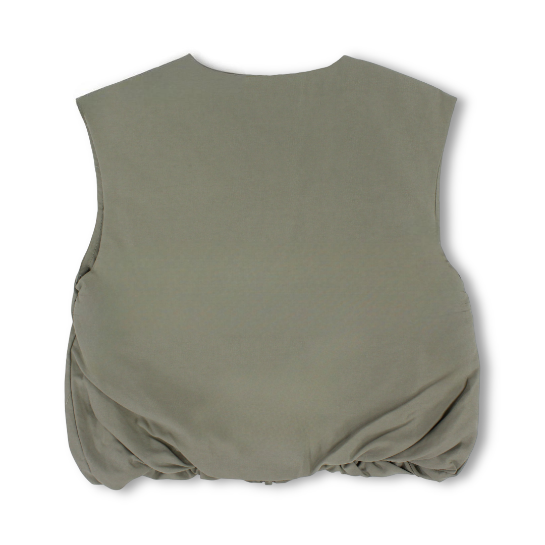 Boys Gabardine Sleeveless Vest – Olive