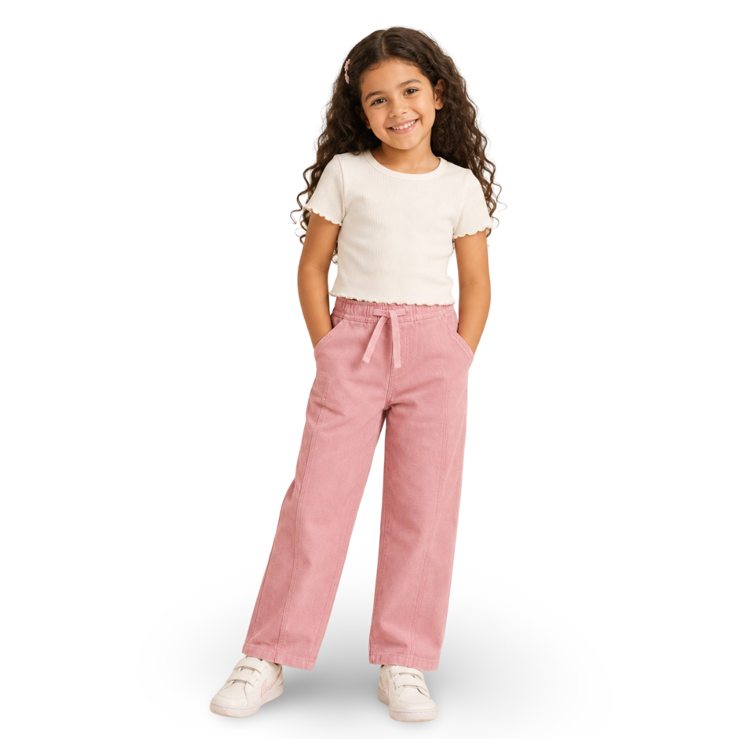 Girls Gabardine Pants – Pink