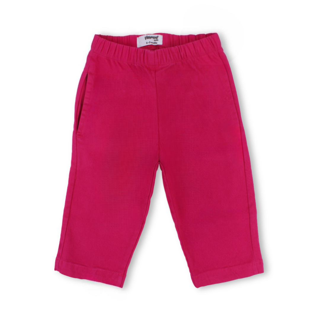 Baby Girls Gabardine Pants – Fuchsia