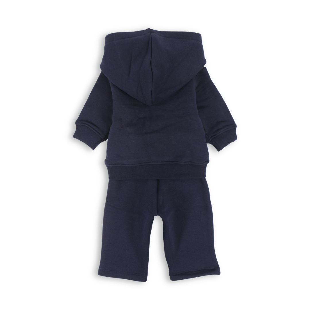 Boys Baby Cotton Hooded Outfit Set – Navy