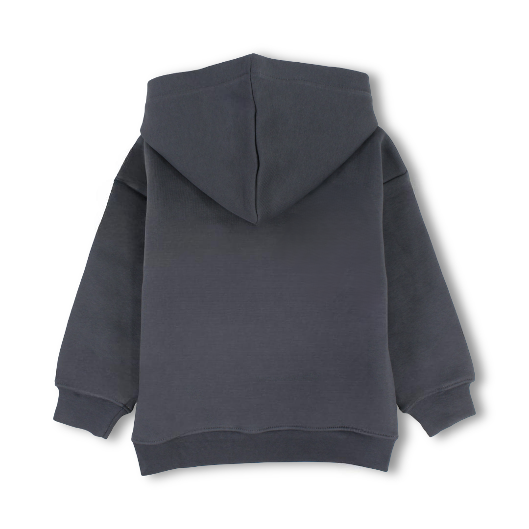 Boys Cotton Hoodie – Grey with "Master of Negotiation" Design