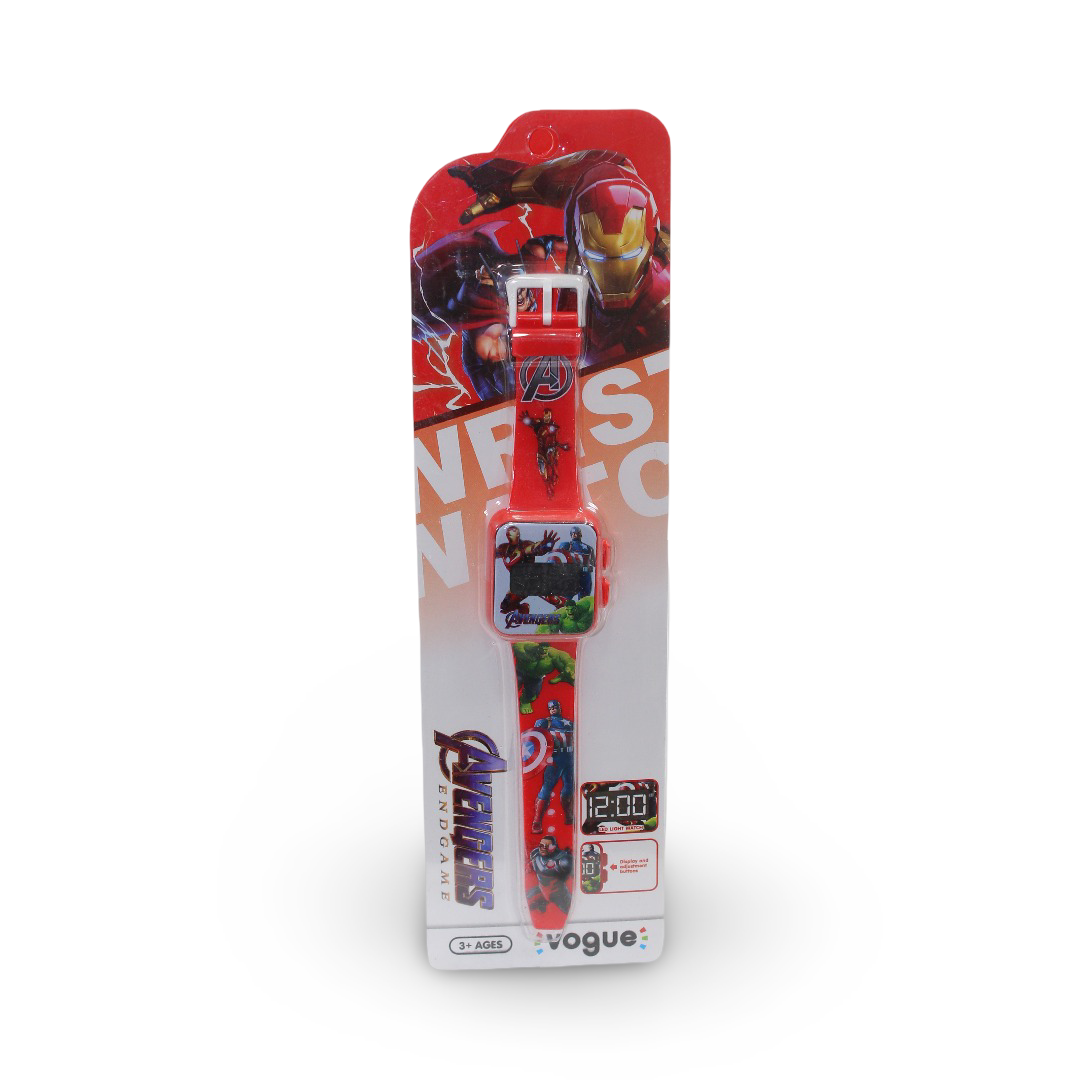 Avengers Learning Watch with LED Square and Plastic Ribbon - Toys - OKO