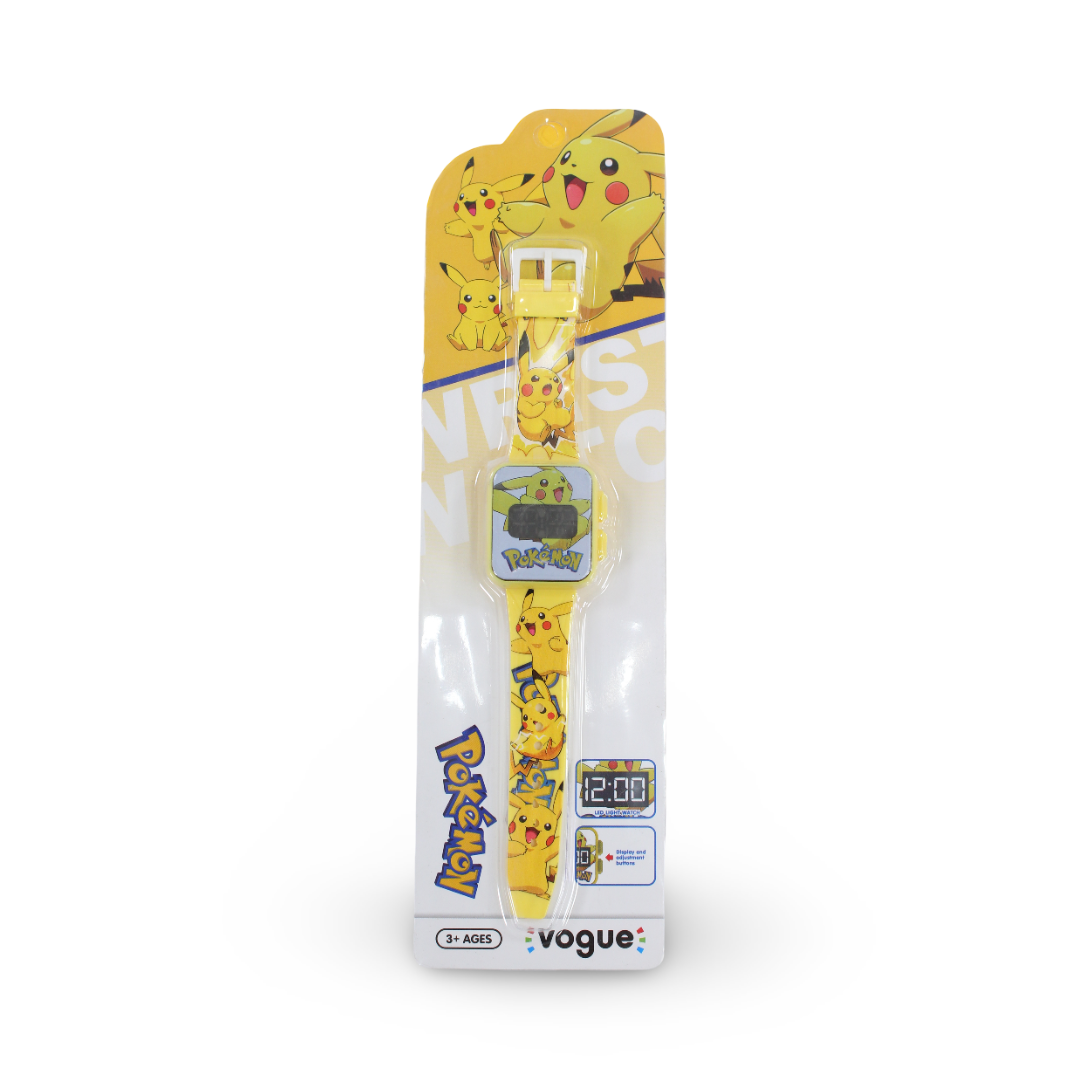 Pokemon Learning Watch with LED Square and Plastic Ribbon - Toys - OKO