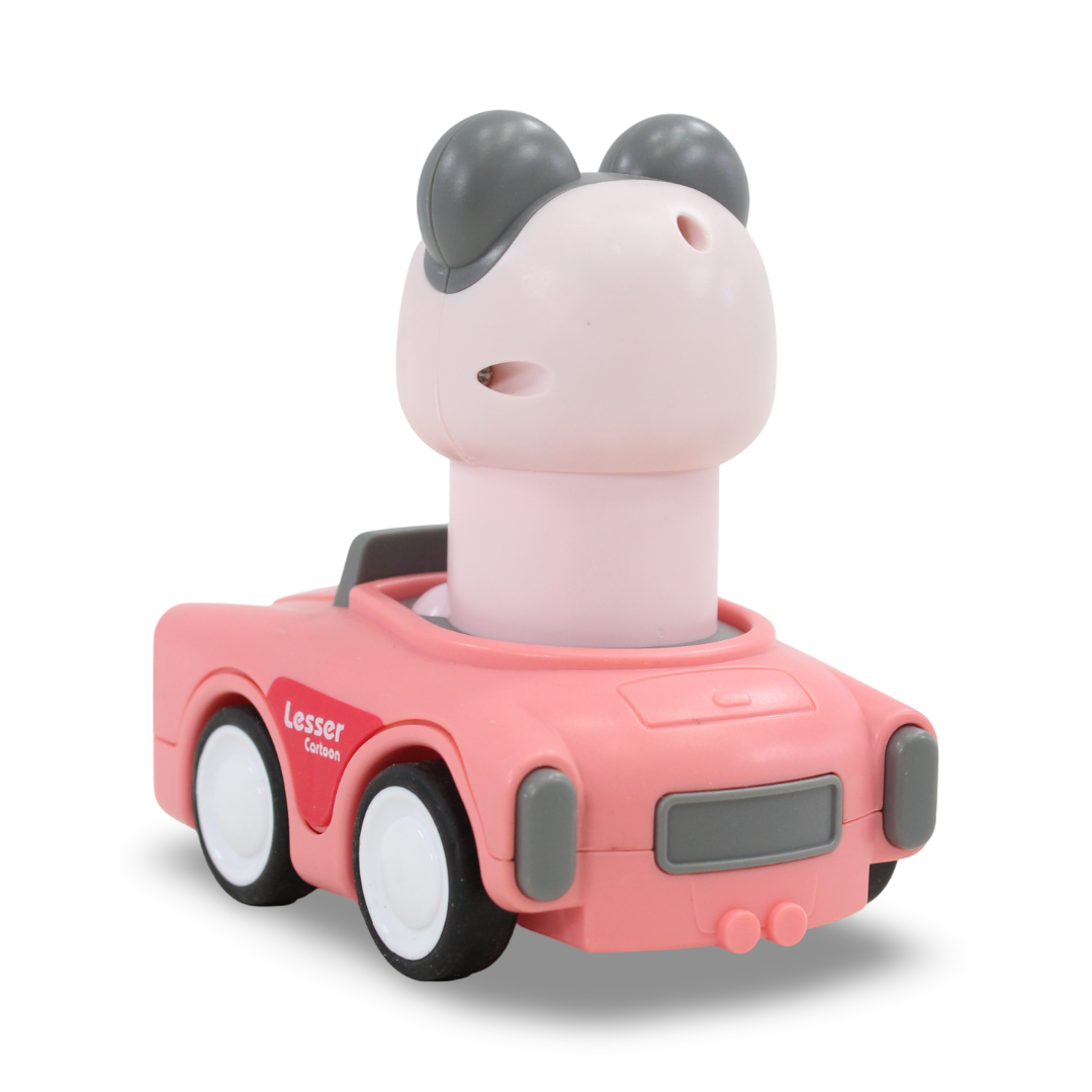 Press & Go Car Cartoon Character Figure – Pink