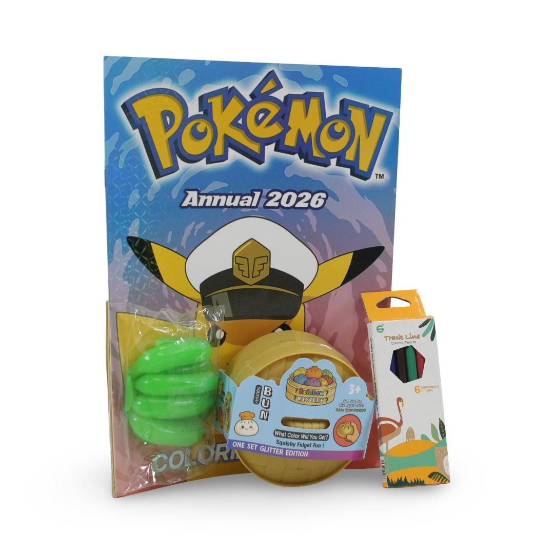 Disney Famille Mystery Squishy Dumpling + Pokémon Annual 2026 Coloring Book + Color Pencils