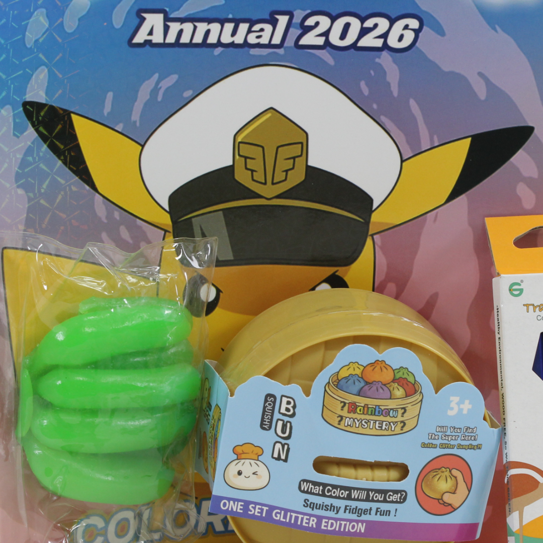 Disney Famille Mystery Squishy Dumpling + Pokémon Annual 2026 Coloring Book + Color Pencils