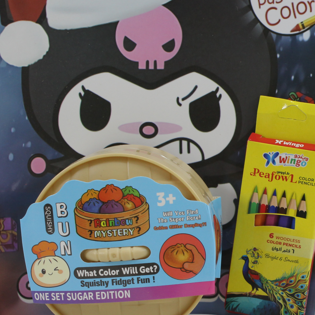 Disney Famille Mystery Squishy Dumpling + Chromi Coloring Book + Color Pencils
