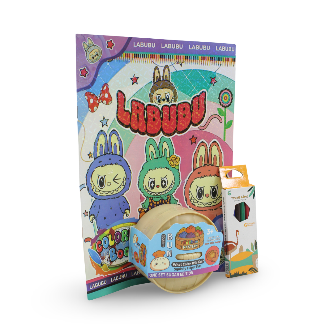 Disney Famille Mystery Squishy Dumpling + Lububu Coloring Book + Color Pencils