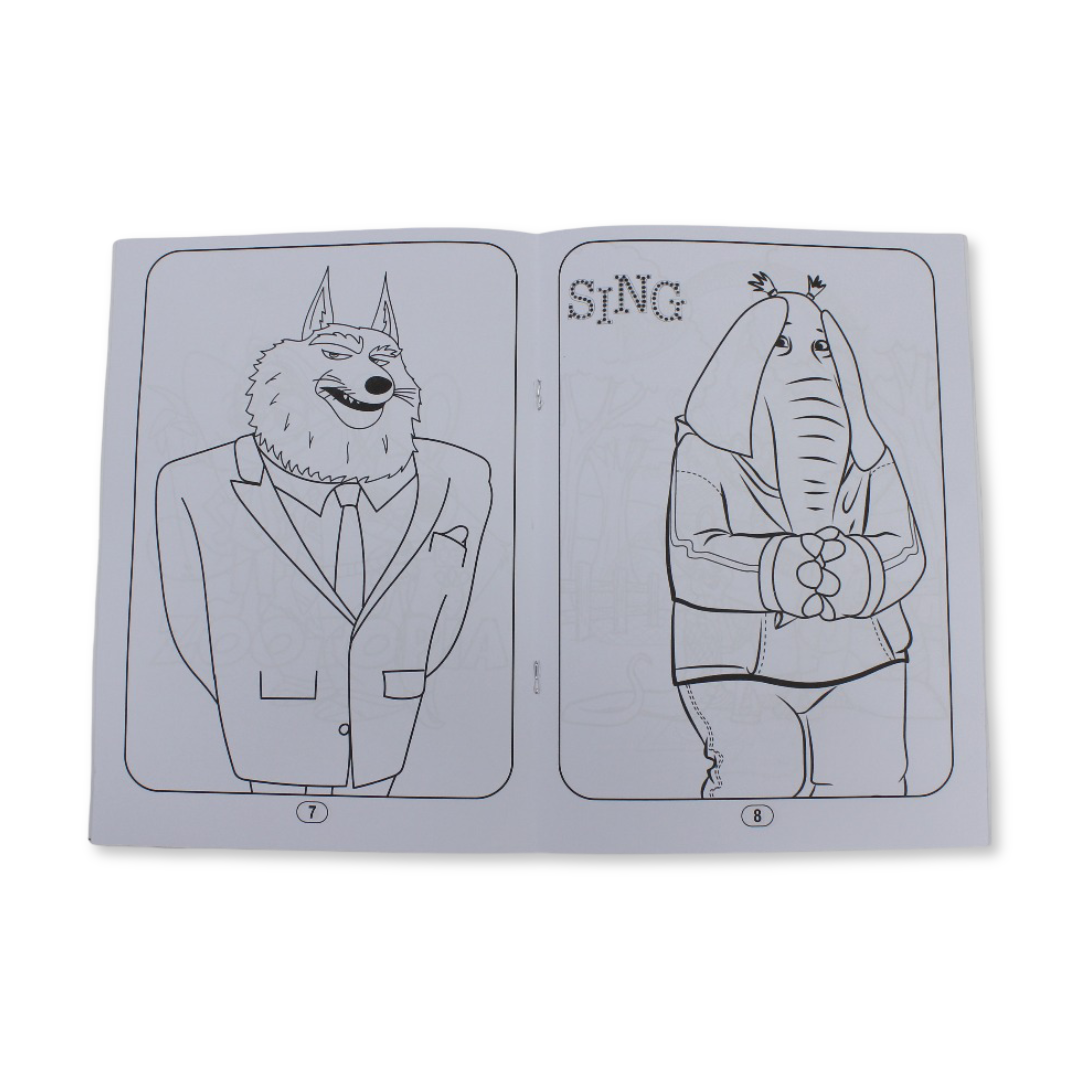 Zootopia + Sing Coloring Book Set with Colored Pencils