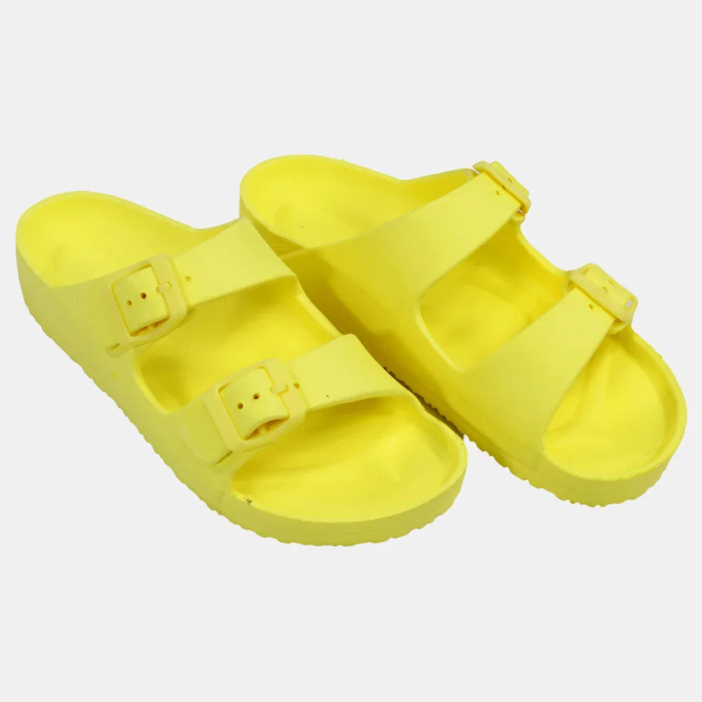 Unisex Rubber Slippers – Yellow Jet Design