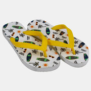 Unisex Kids Rubber Slippers – White & Yellow Sea Ship Design