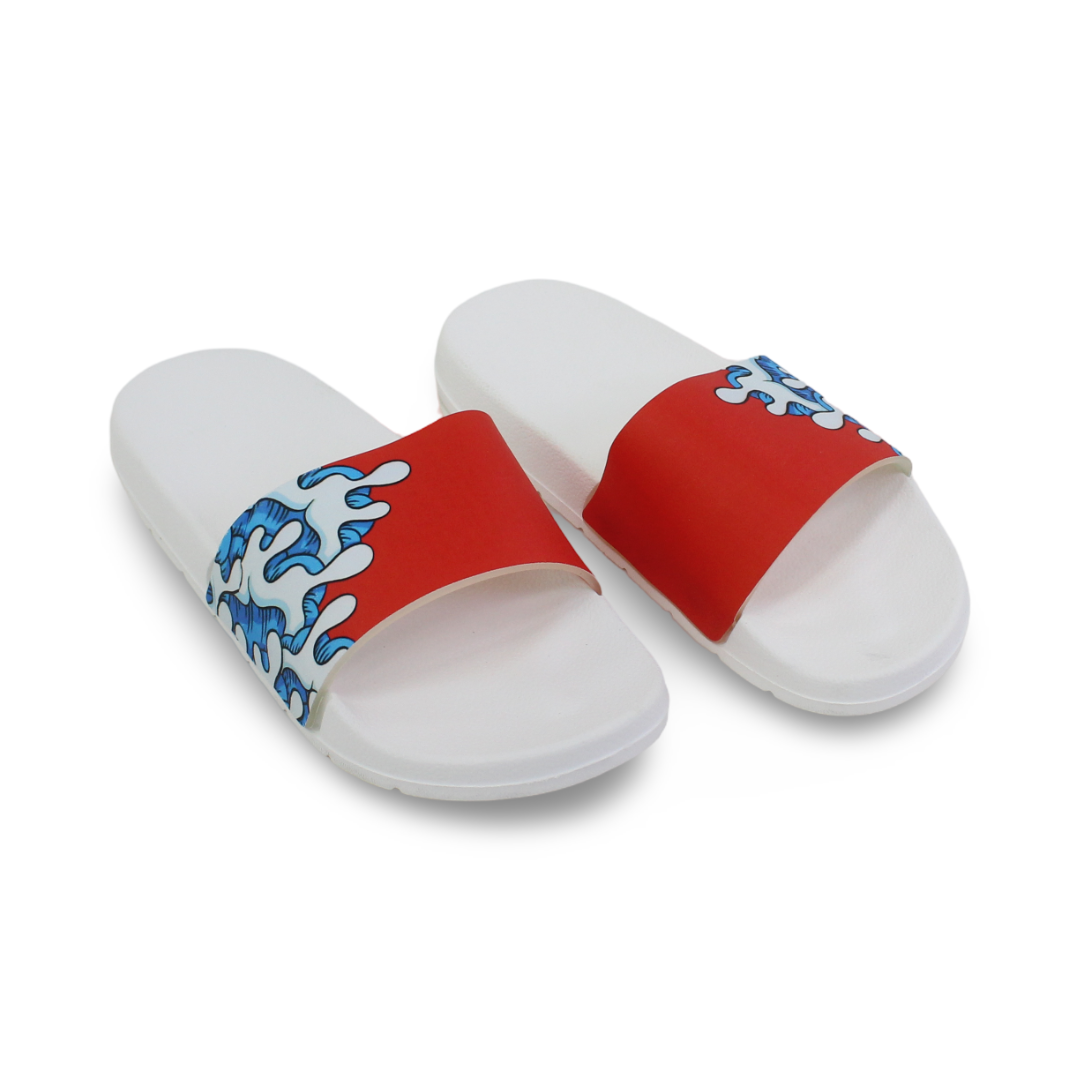 Boys Rubber Slippers – White & Red - Clothing - Egypt Gulf