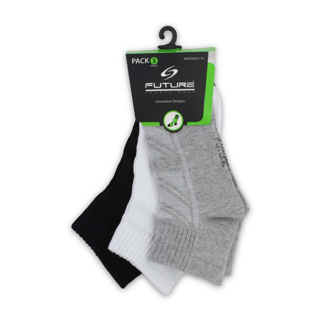 Future Fit Unisex Kids Cotton Socks (M Size) – Pack Of 3 - Clothing