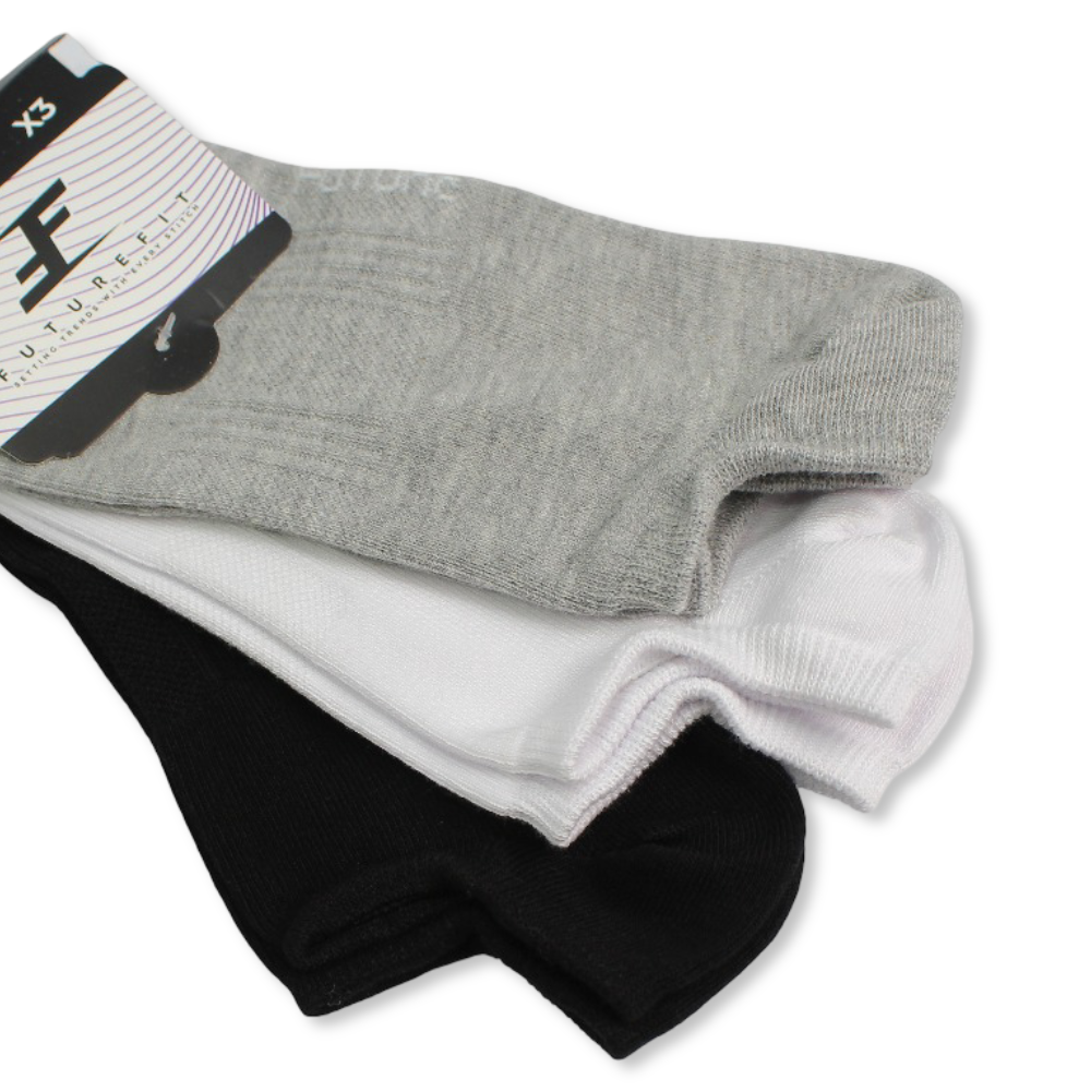 Future Fit Unisex Cotton Low-Cut Socks (L Size) – Pack Of 3