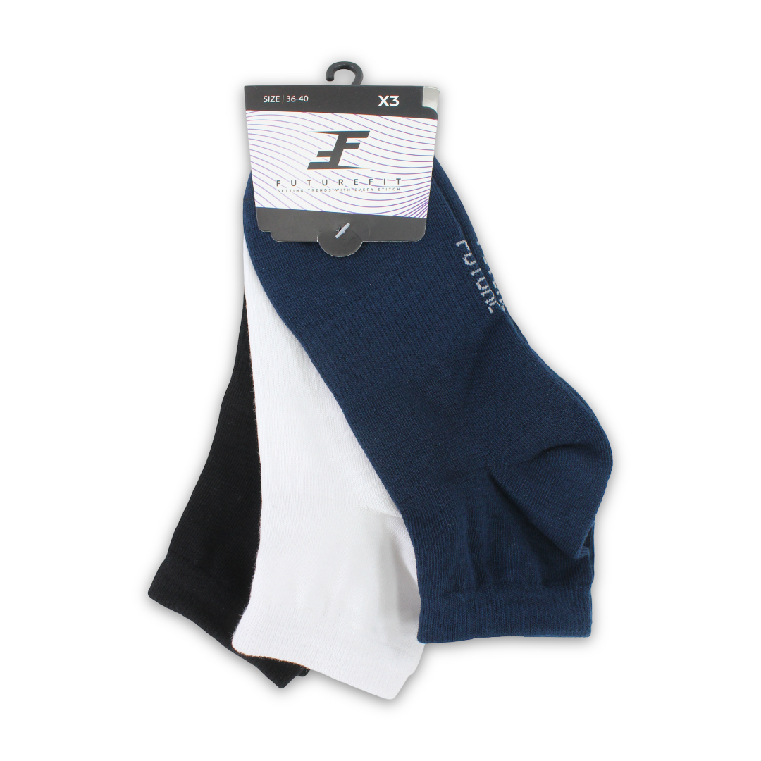 Future Fit Unisex Cotton Low-Cut Socks – Pack Of 3 - Clothing