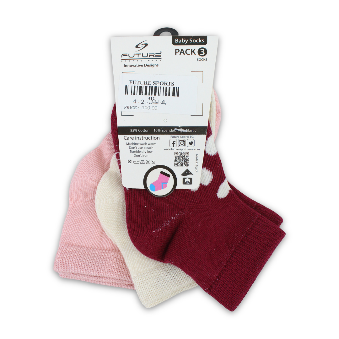 Future Fit Baby Girls Cotton Socks – Pack Of 3