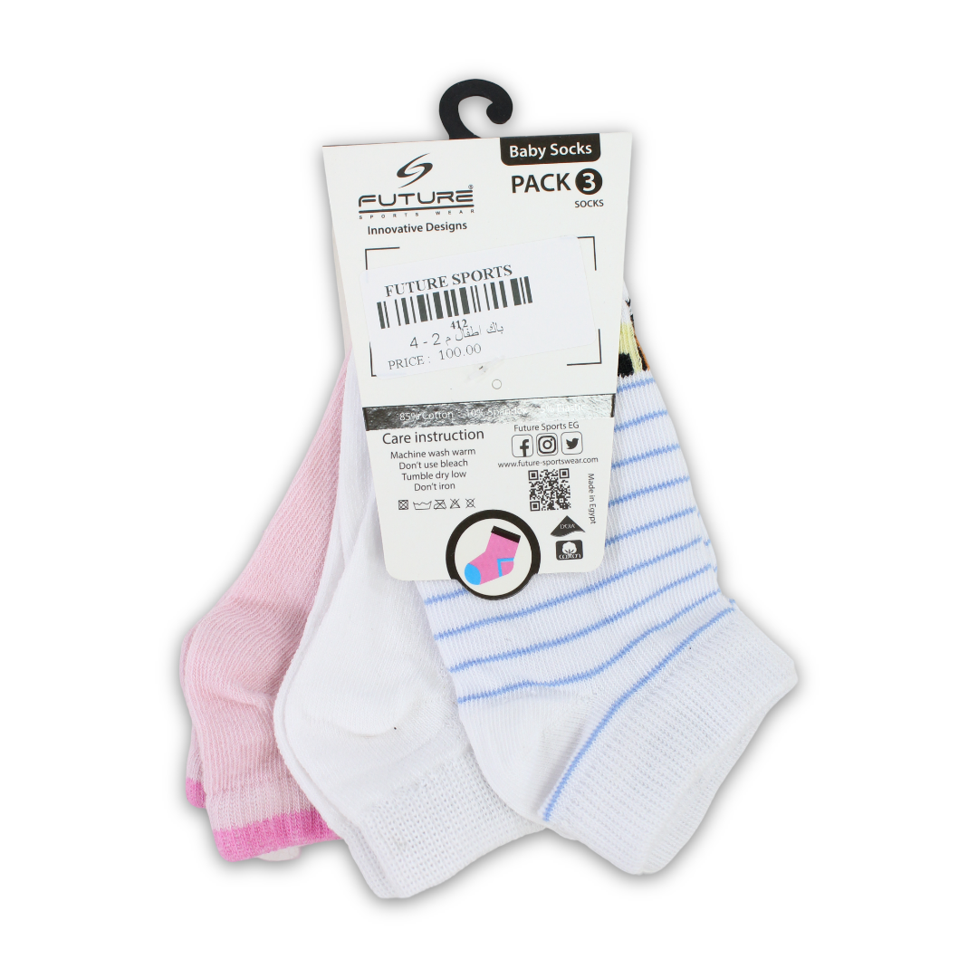 Future Fit Baby Girls Cotton Socks – Pack Of 3
