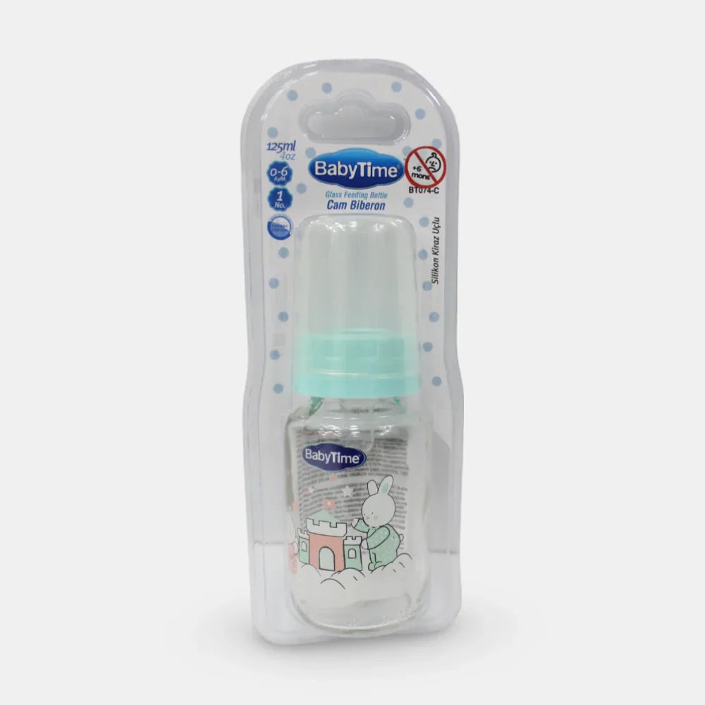 Baby Time Baby Glass Feeding Bottle – 125ml