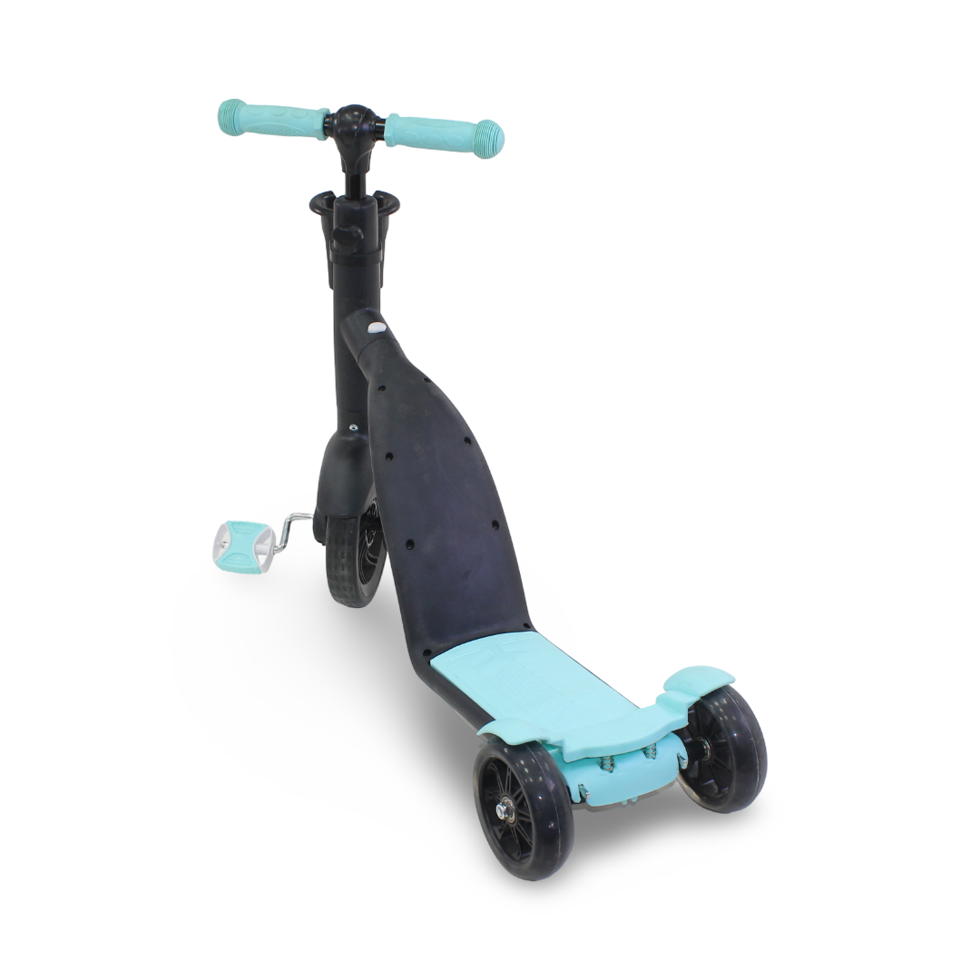 3-in-1 Kids Scooter and Tricycle – Aqua & Black