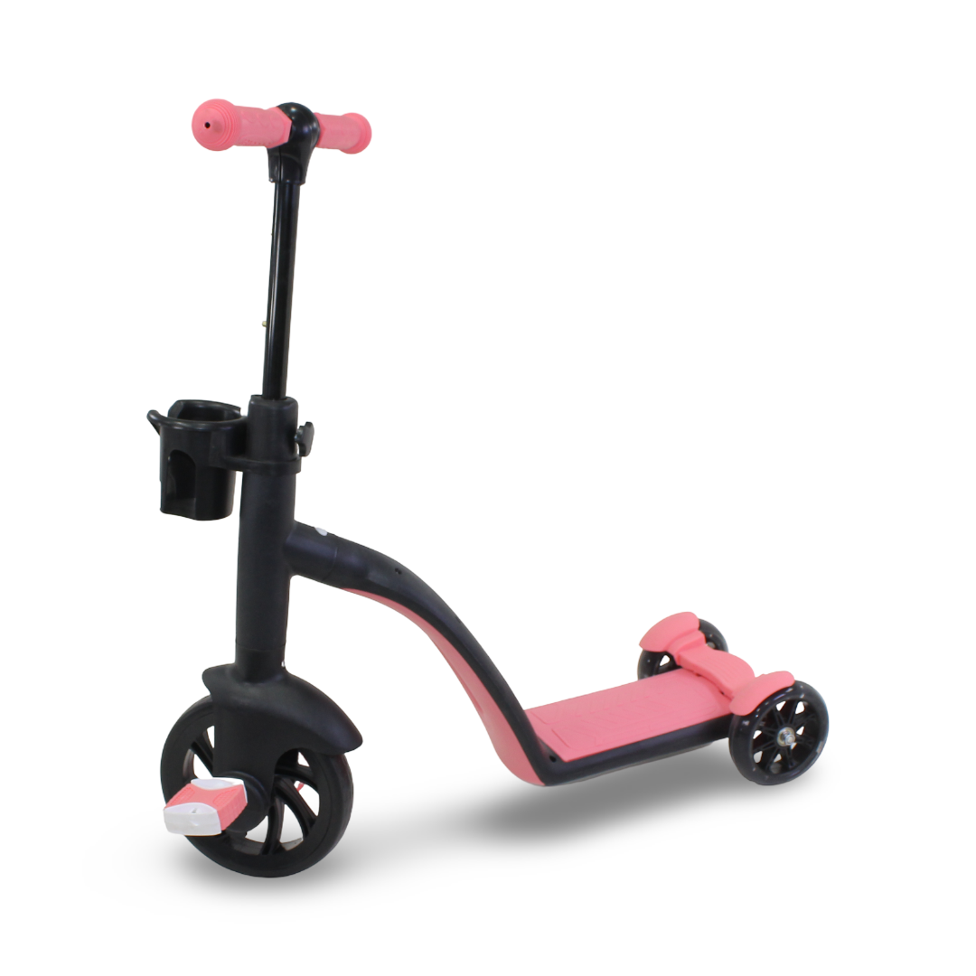 3-in-1 Kids Scooter and Tricycle – Pink & Black