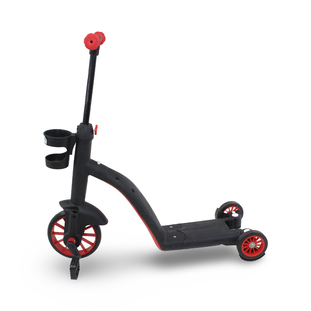3-in-1 Kids Scooter and Tricycle – Red & Black