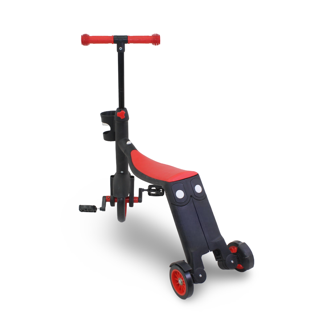3-in-1 Kids Scooter and Tricycle – Red & Black
