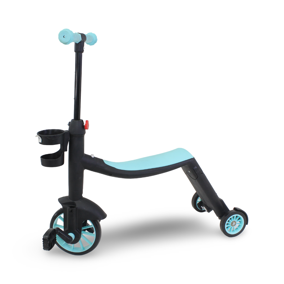 3-in-1 Kids Scooter and Tricycle – Aqua & Black