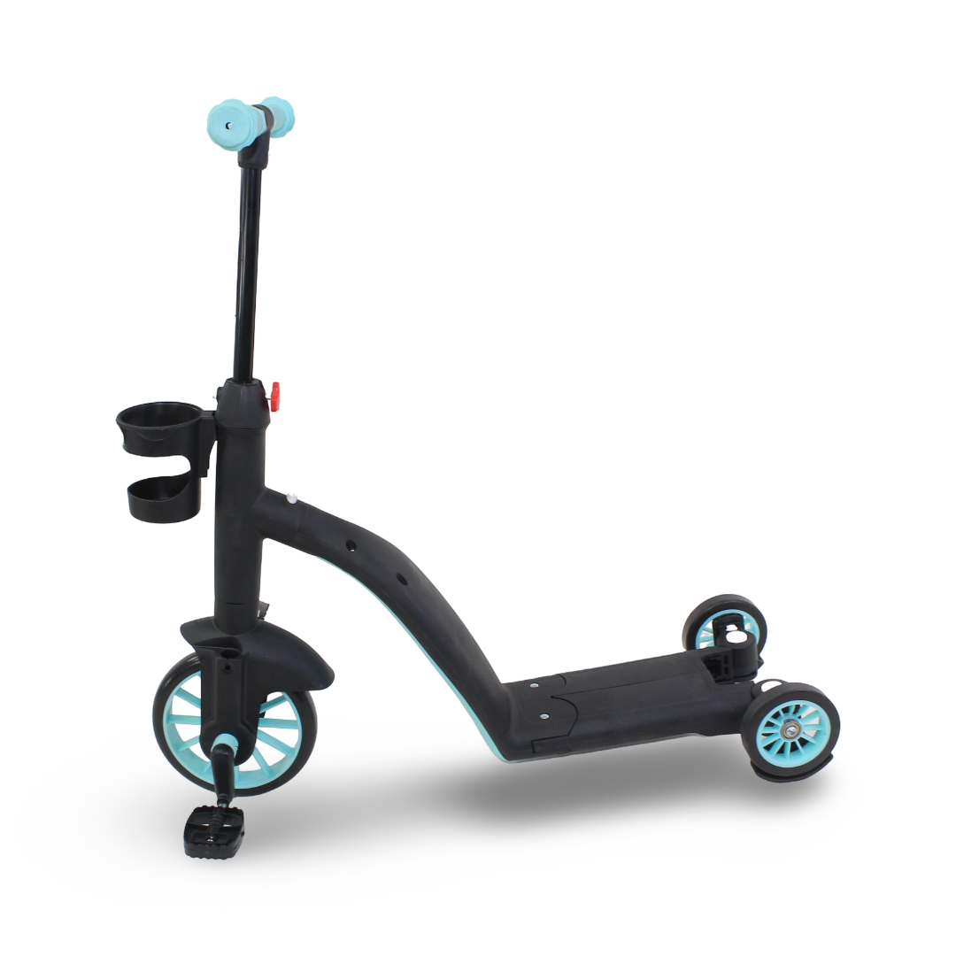 3-in-1 Kids Scooter and Tricycle – Aqua & Black